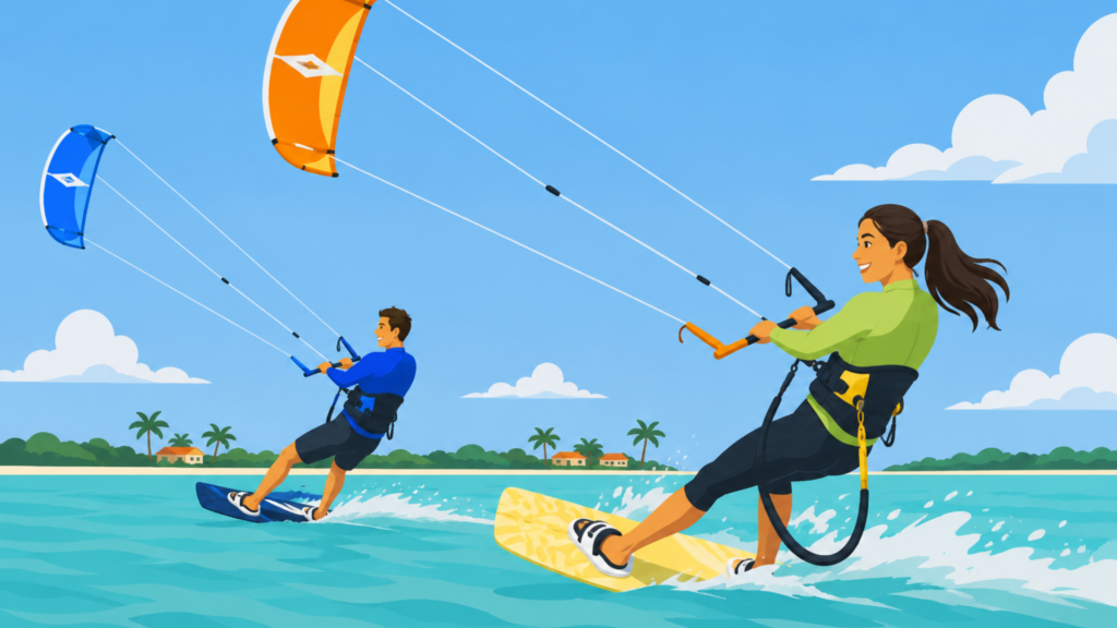 Kitesurf et planche à voile